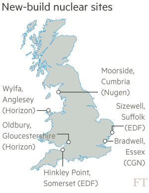 UK nuclear sites map