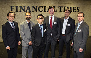 team from Imperial College Business School in London for the FT's Business School Challenge, held at Southwark Bridge