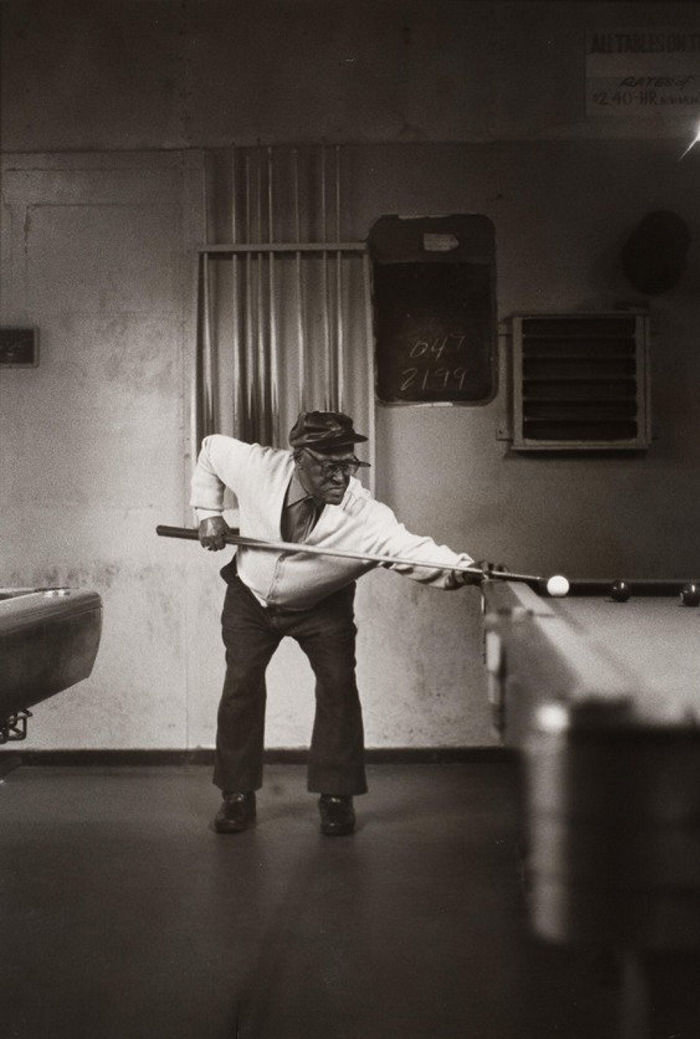 Ming Smith Single Pool Player, Pittsburg, PA, (August Wilson Series), 1991 Edition 2 of 2 gelatin silver print 20 x 16 in. (50.8 x 40.6 cm) Courtesy of the artist and Jenkins Johnson Gallery