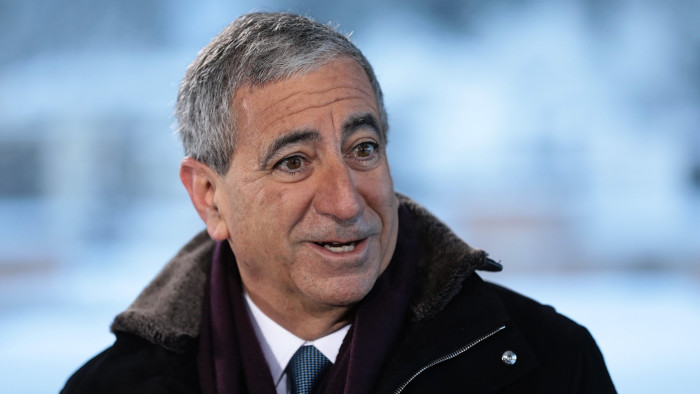 Ken Moelis, founder, chairman and chief executive officer of Moelis & Co., speaks during a Bloomberg Television interview at the World Economic Forum (WEF) in Davos, Switzerland, on Wednesday, Jan. 18, 2017. World leaders, influential executives, bankers and policy makers attend the 47th annual meeting of the World Economic Forum in Davos from Jan. 17 - 20. Photographer: Simon Dawson/Bloomberg
