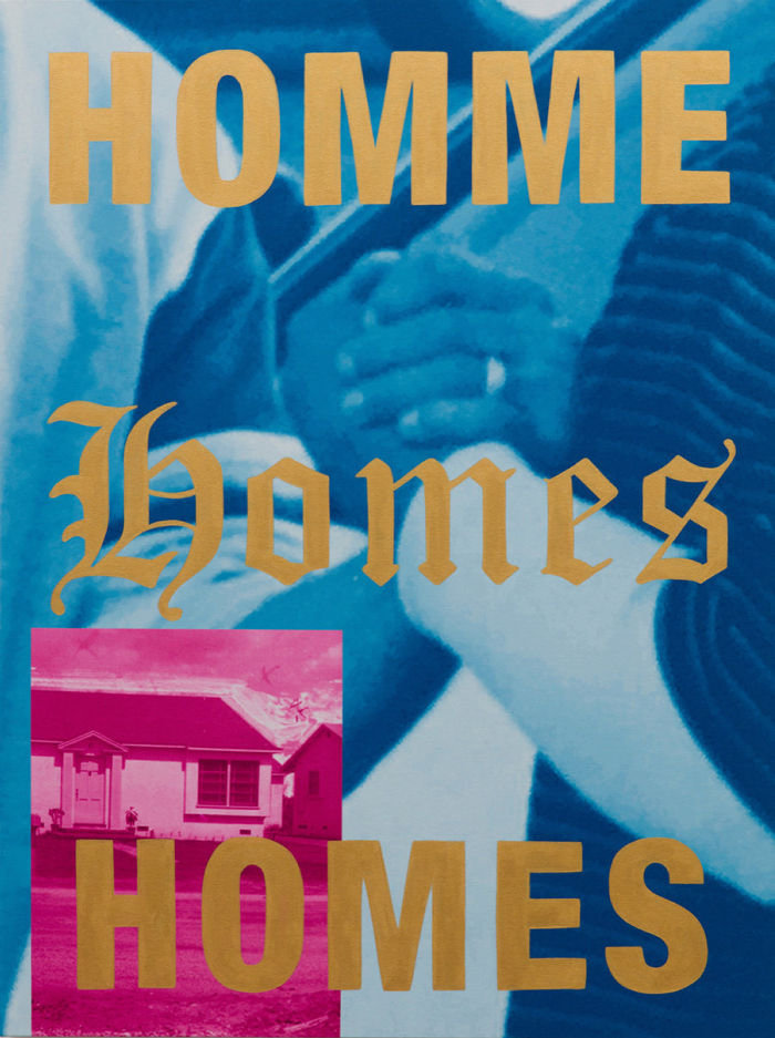 Gabriella Sanchez Homme or Homes Acrylic and archival pigment prints on canvas 48 x 36 in 2019 Courtesy of Charlie James Gallery, Los Angeles