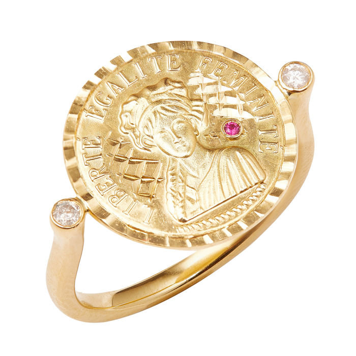 An Anissa Kermiche Louise D'Or ring, £1,100, anissakermiche.com