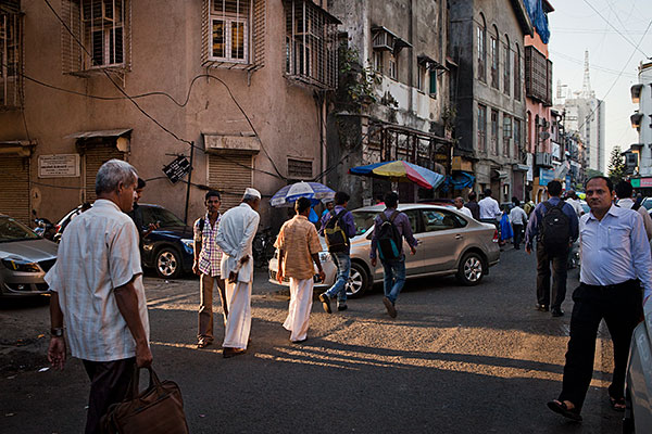 Mumbai, India - 17 March 2016: Street scenes in Fort, Mumbai.