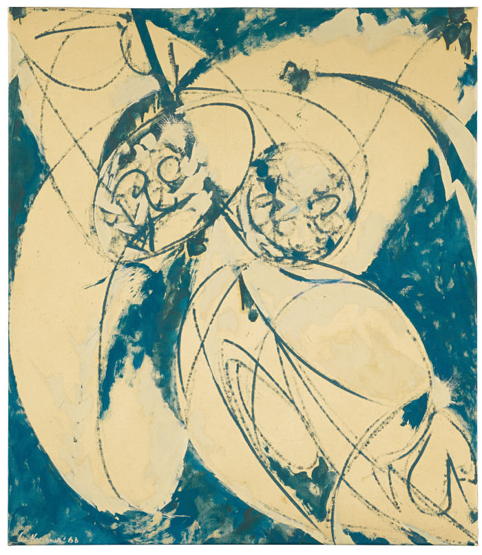 Lee Krasner, Mister Blue, 1966, Collection of Ron Delsener. © The Pollock-Krasner Foundation. Image courtesy Sotheby’s, 2018.