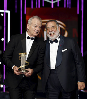 Bill Murray receives a lifetime achievement award from Francis Ford Coppola