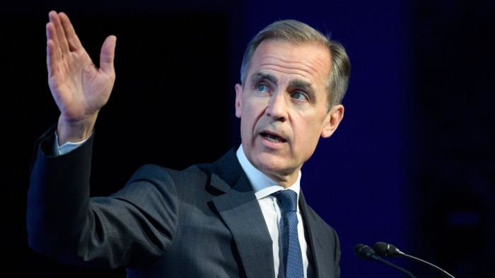 Mark Carney, governor of the Bank of England (BOE), gestures as he speaks during the Institute of International Finance (IIF) Spring Membership Meeting in Tokyo, Japan, on Thursday, June 6, 2019. Bank of Japan Governor Haruhiko Kuroda says the most important role of financial regulation and supervision is to address market failures. Photographer: Akio Kon/Bloomberg