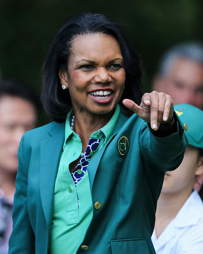AUGUSTA, GA - APRIL 09: Condoleezza Rice, former Secretary of State and current Augusta National Member, attends the 2014 Par 3 Contest prior to the start of the 2014 Masters Tournament at Augusta National Golf Club on April 9, 2014 in Augusta, Georgia. (Photo by David Cannon/Getty Images)