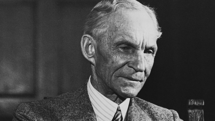 Henry Ford (1863-1947), American industrialist known for his revolutionary assembly-line process for factory production and the Model-T automobile