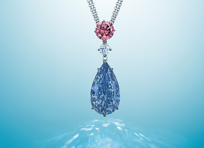 Pendant with vivid blue diamond that sold at auction for $20m in May