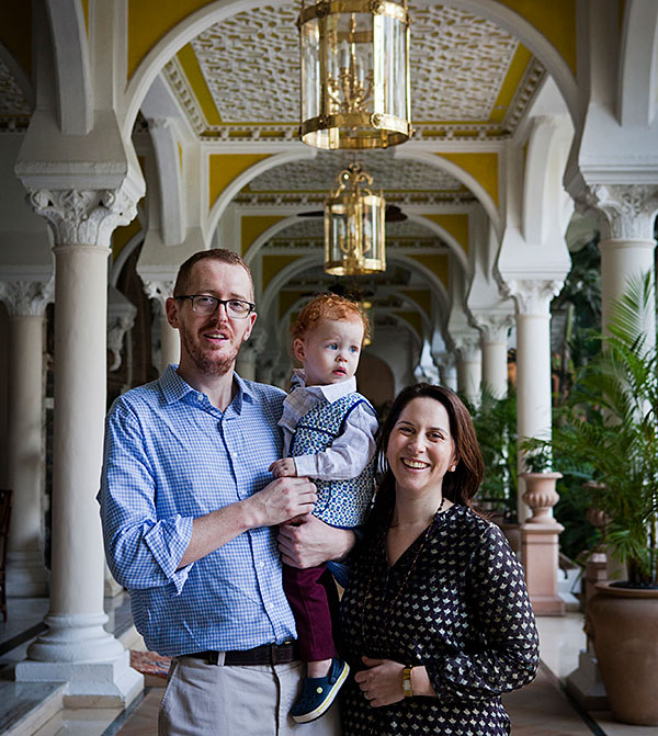 Mumbai, India- 12 March 2016: James, Mary and Alexander at the Taj Hotel.