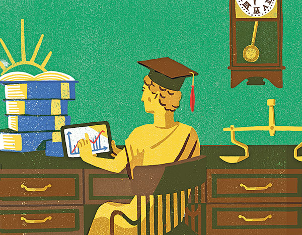 illustration of law student for Innovative Law Schools 2014 special report