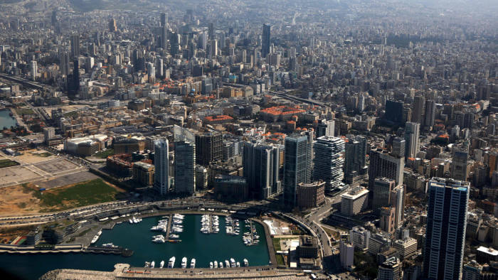 An aerial picture of the Lebanese capital Beirut. 
