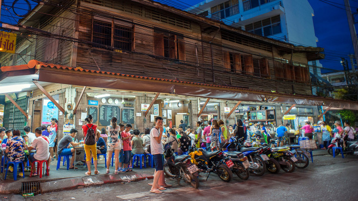Customers at the Jek Piek coffee shop in Hua Hin, Thailand