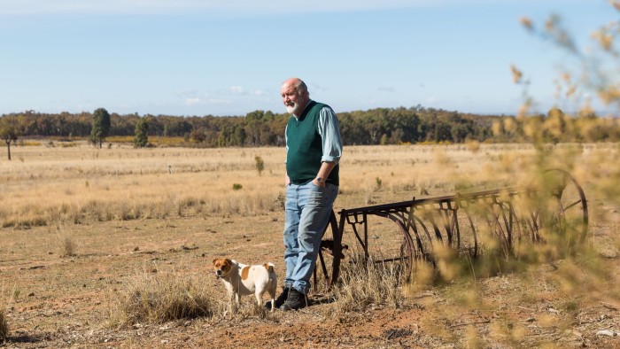 Peter Shinton on his 500-acre farm near the New South Wales town of Coonabarabran Australia photographed by Graham Jepson/FT