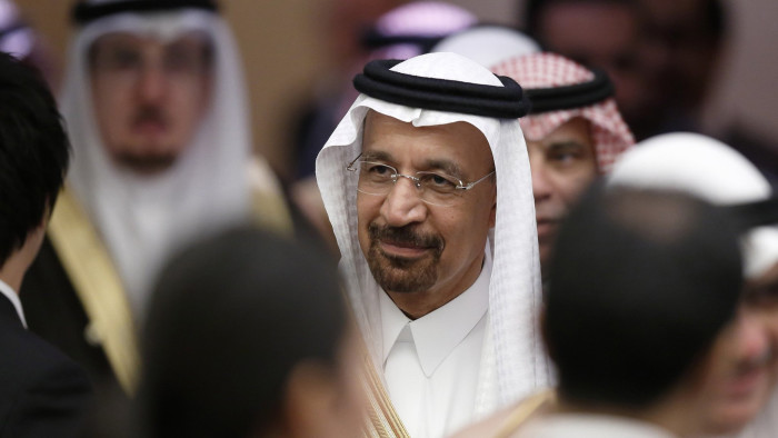 Khalid Al-Falih, Saudi Arabia's minister of energy, industry, and mineral resources, arrives for the Saudi Arabia-Japan Business Forum for Saudi Arabia Vision 2030 in Tokyo, Japan, on Thursday, Sept. 1, 2016. Saudi Arabia is poised to expand use of oil storage tanks in Japan and China, strengthening ties with its two largest Asian buyers as it fends off competitors for market share. Photographer: Tomohiro Ohsumi/Bloomberg