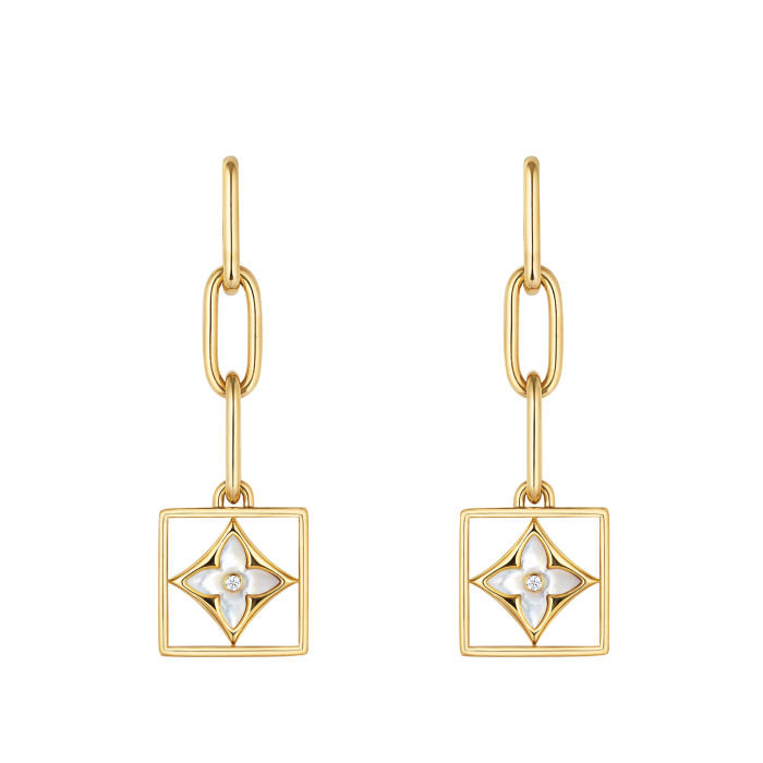 B Blossom earrings — Yellow and white gold, white mother of pearl and diamonds, €6,900
