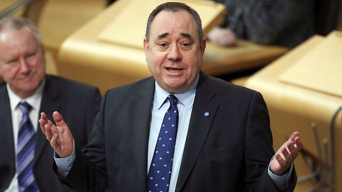 Scotland's First Minister Alex Salmond answers questions after announcing the date for the Scottish independence referendum in the debating chamber of the Scottish Parliament in Edinburgh, Scotland...Scotland's First Minister Alex Scotlands First Minister Alex Salmond answers questions after announcing the date for the Scottish independence referendum