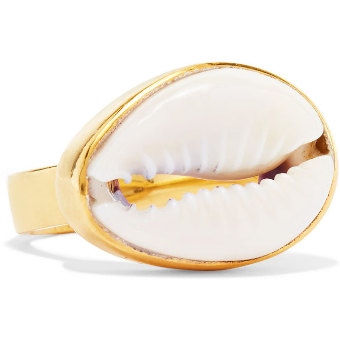 Tohum's Puka gold-plated and shell ring, £295, net-a-porter.com