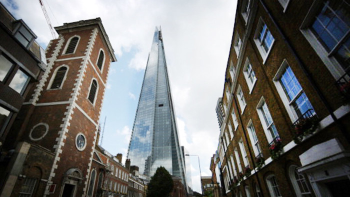 The Shard towers over St Thomas Street on July 5, 2012 in London, England
