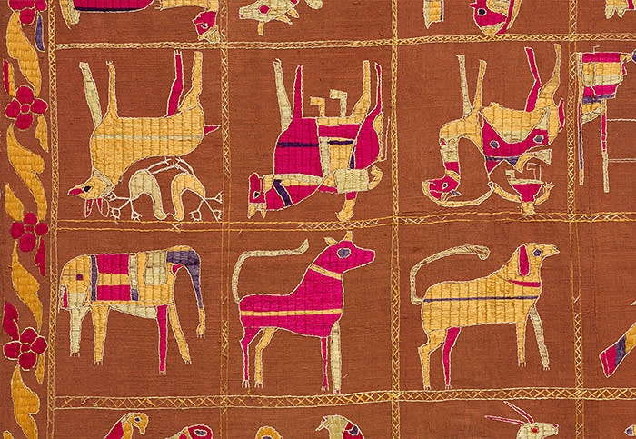 Cartwright Hall Art Gallery, Bradford Unknown maker, Phulkari early 20th-century, Cotton with floss silk embroidery. © Bradford Museums and Galleries. Photograph by Paul Tucker 2 Temple Place, Bankfield Museum