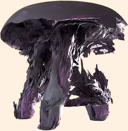 A purple Gravity stool by van der Wiel