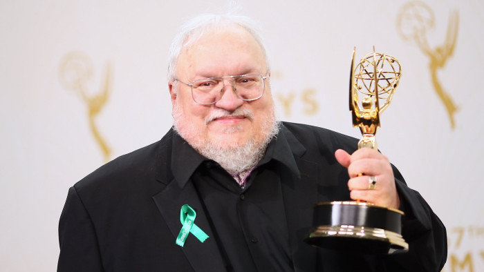 LOS ANGELES, CA - SEPTEMBER 20: Writer/producer George R.R. Martin, winner of the award for Outstanding Drama Series for 'Game of Thrones', poses in the press room at the 67th Annual Primetime Emmy Awards at Microsoft Theater on September 20, 2015 in Los Angeles, California. (Photo by Mark Davis/Getty Images)