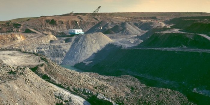 An open cast coal mine at East Chevington, near Druridge Bay, Northumberland in the 1990s