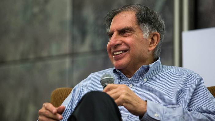 Tata Sons Chairman Emiritus Ratan Tata Attends Events In The Lion City...Ratan Tata, chairman emeritus of Tata Sons, speaks during a session advising Singapore startups in Singapore, on Tuesday, March 29, 2016. Tata stepped down as the chairman of the $100 billion Tata Group in 2012. Photographer: Nicky Loh/Bloomberg