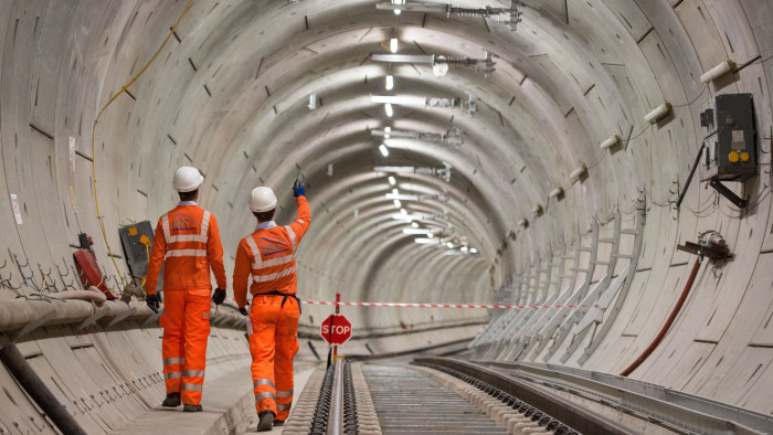 File photo dated 26/10/18 of Crossrail engineers inspecting completed tracks. Up to £30 million per week is being spent on the delayed Crossrail project, it has emerged. PRESS ASSOCIATION Photo. Issue date: Friday January 25, 2019. See PA story TRANSPORT Crossrail. Photo credit should read: Dominic Lipinski/PA Wire