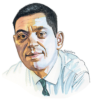 David Miliband Lunch with the FT illustration