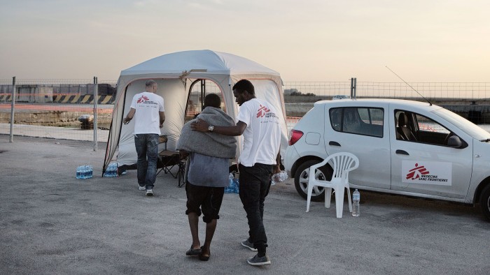The MSF team at Trapani prepares to counsel a 15-year-old boy from Nigeria whose parents died while trying to cross the desert to reach the Libyan coast