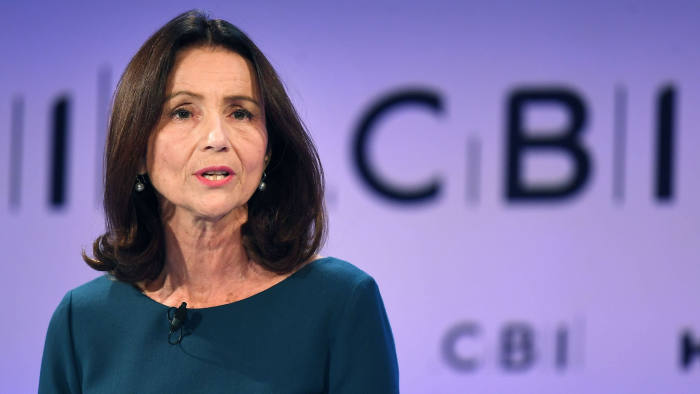 Mandatory Credit: Photo by ANDY RAIN/EPA-EFE/REX/Shutterstock (9983923f)
Director General of the Confederation of British Industry (CBI) Carolyn Fairbairn speaks at the annual CBI Conference in London, Britain, 19 November 2018. Reports state that guest speaker British Prime Minister Theresa May is to tell business leaders in her speech that her Brexit deal with the EU will allow Britain to take back control of its borders.
Prime Minister Theresa May delivers speech at CBI Conference, London, United Kingdom - 19 Nov 2018