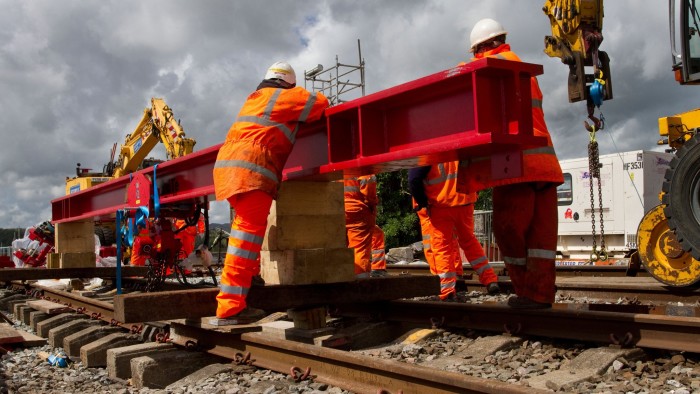 C3K1M0 Network Rail structural improvements, track renewal, bridge repairs & infrastructure enhancements to Arnside 150-year-old railway viaduct, Cumbria, UK