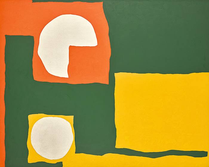 Sotheby's MODERN & POST-WAR BRITISH ART Patrick Heron ORANGE, YELLOW, DULL GREEN AND WHITE : AUGUST 1965 Estimate 100,000 — 150,000 GBP