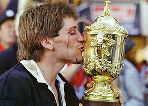 All Black Captain David Kirk after winning the 1987 final