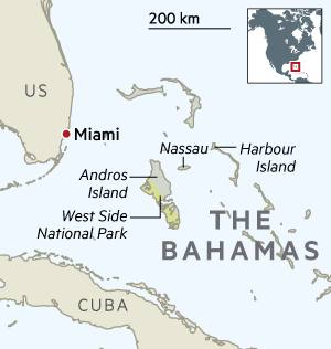 Map showing The Bahamas