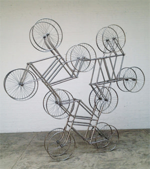 Ai Weiwei's silver 'Bicycles', on sale at Art Basel Miami Beach