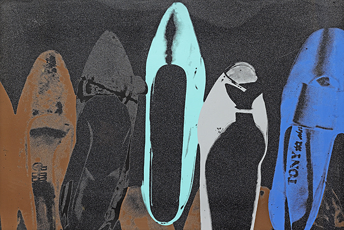 132 Andy Warhol (American, 1928-1987) Shoes Screenprint in colours with diamond dust, 1980.jpg