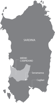 Map: Sardinia in Italy