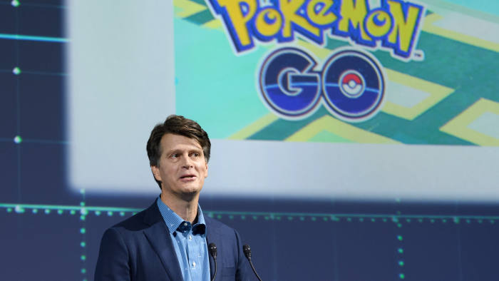 John Hanke, chief executive officer of Niantic Inc., speaks during a Pokemon Co. event in Tokyo, Japan, on Wednesday, May 29, 2019. Pokemon, partly owned byÂ Nintendo Co., unveiled several new initiatives at an event in Tokyo, including a Detective Pikachu sequel for the Switch console and a new device for tracking sleep. Photographer: Akio Kon/Bloomberg via Getty Images
