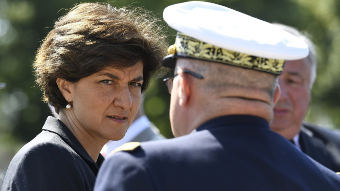 epa06034798 French Minister of the Armed Forces Sylvie Goulard (L) attends a ceremony to mark the 77th anniversary of late French General Charles de Gaulle's appeal of June 18, 1940, at the Mont Valerien memorial in Suresnes, outside of Paris, France, 18 June 2016. The appeal, which was delivered on the BBC by Charles de Gaulle, served to rally his countrymen after the fall of France to Nazi Germany.  EPA/BERTRAND GUAY / AFP POOL MAXPPP OUT