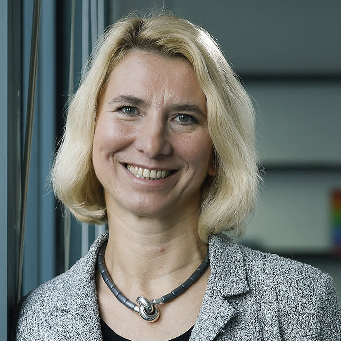 Beata Javorcik, chief economist of the European Bank for Reconstruction and Development, poses for photograph following an interview at the bank's offices in London, U.K., on Wednesday, Nov. 6, 2019. After three decades of unprecedented advances in incomes and living standards, theÂ European UnionsÂ eastern economies that abruptly swapped communism for capitalism after the Berlin Wall fell are facing new challenges. Photographer: Hollie Adams/Bloomberg via Getty Images