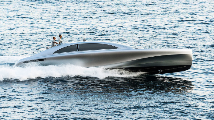 Arrow460-Granturismo, a collaboration between UK-based motor yacht builder Silver Arrows Marine and the Mercedes-Benz