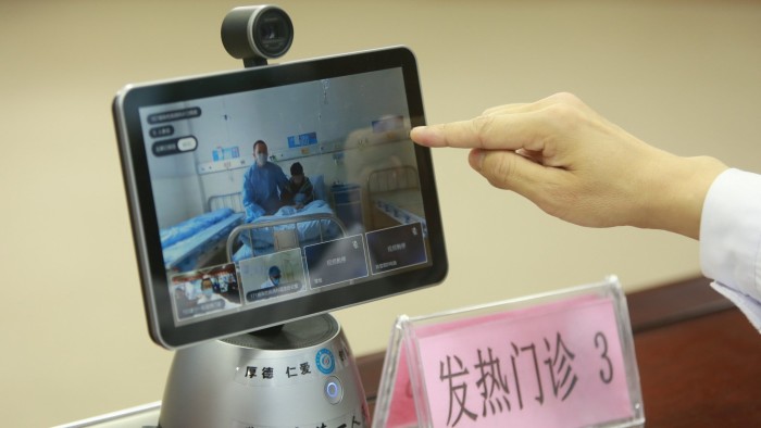 SICHUAN, CHINA - FEBRUARY 16: (CHINA MAINLAND OUT)The doctors is holding the consultationare for patients with telemedicine platforms on 16th February, 2020 in Suining,Sichuan,China.(Photo by TPG/Getty Images)