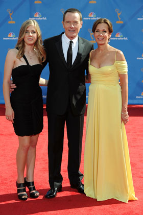 Bryan Cranston with daugter Taylor (left) and wife Robin at The 62nd Primetime Emmy Awards