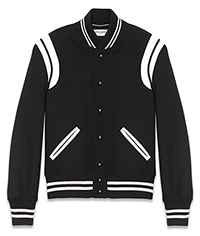 Leather-trimmed wool varsity jacket by Saint Laurent (£1,040)