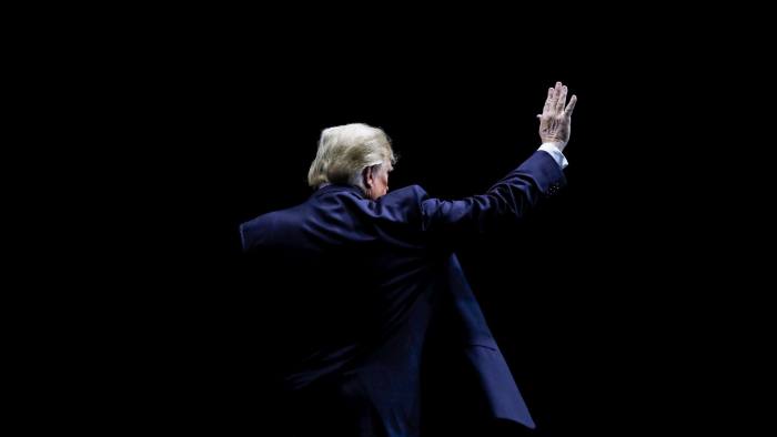 U.S. President Donald Trump waves after addressing the National Farm Bureau Federation's 100th convention in New Orleans, Louisiana, U.S., January 14, 2019. REUTERS/Carlos Barria - RC1863364C70