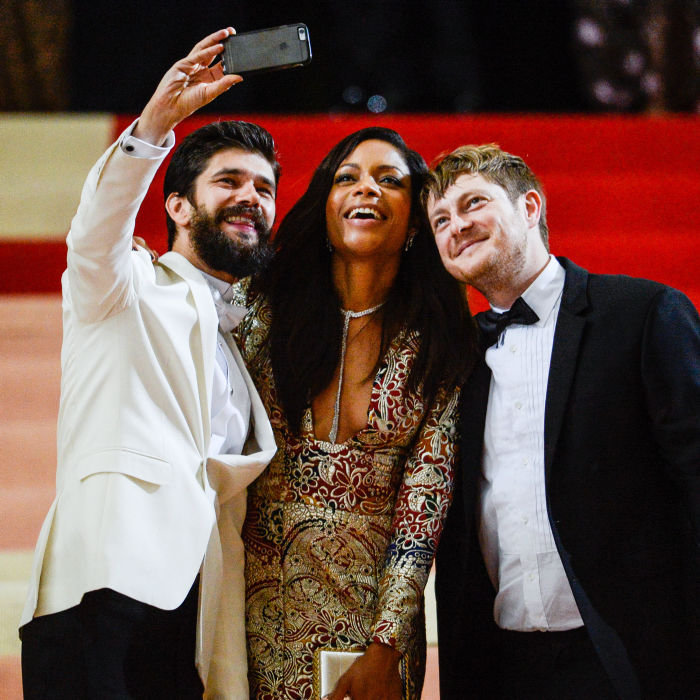 NEW YORK, NY - MAY 02: (L to R) Actors Ben Whishaw, Naomie Harris, and musician Mark Bradshaw leave the &quot;Manus x Machina: Fashion In An Age Of Technology&quot; Costume Institute Gala at the Metropolitan Museum Of Art on May 2, 2016 in New York City. (Photo by Ray Tamarra/GC Images)