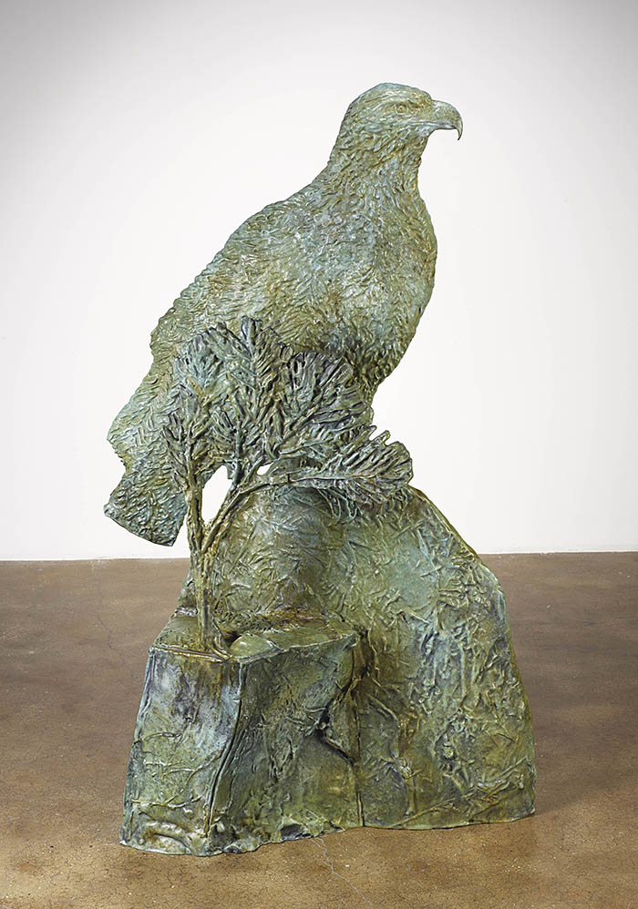 Kiki Smith, Eagle in the Pines, 2017, bronze with patina, 58&quot; x 21-5/16&quot; x 34-1/4&quot; (147.3 cm x 54.2 cm x 87 cm), Edition 1 of 3, Edition of 3 + 1 AP, SCULPTURE, No. 68952.01 Format of original photography: digital