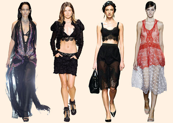 From left: spring/summer 2014 by Gucci; Isabel Marant; Dolce & Gabbana; Stella McCartney